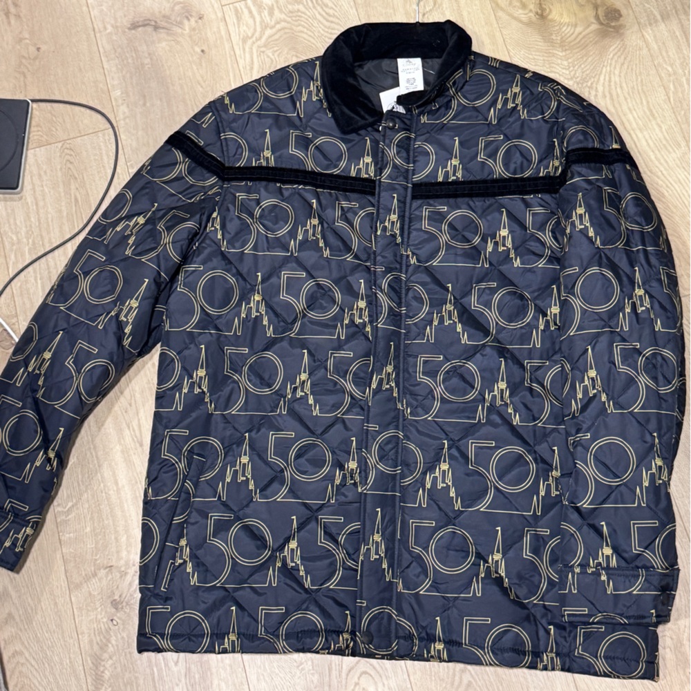 WDW Disney 50th Anniversary quilted black jacket NWT